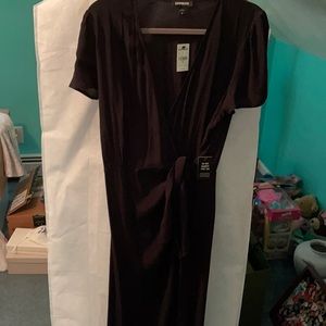 Brand New black wrap dress:Express